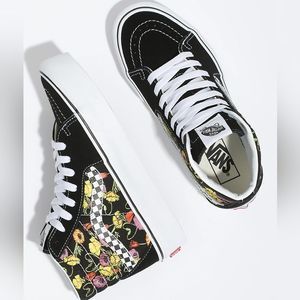 Vans Black Floral High-Top Sneakers
